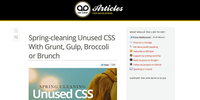 Spring-cleaning Unused CSS With Grunt Gulp Broccoli or Brunch