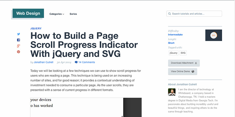 How to Build a Page Scroll Progress Indicator With jQuery and SVG