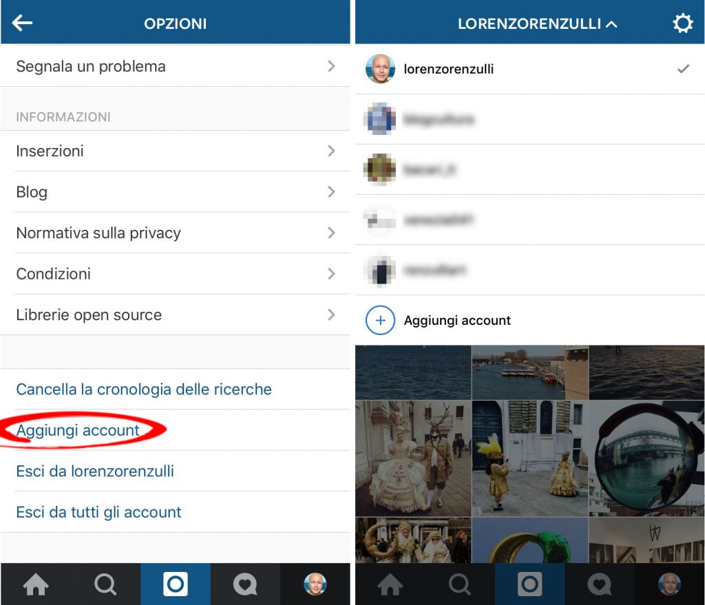 Instagram: come usare al meglio il multiaccount