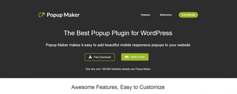 popup maker per wordpress
